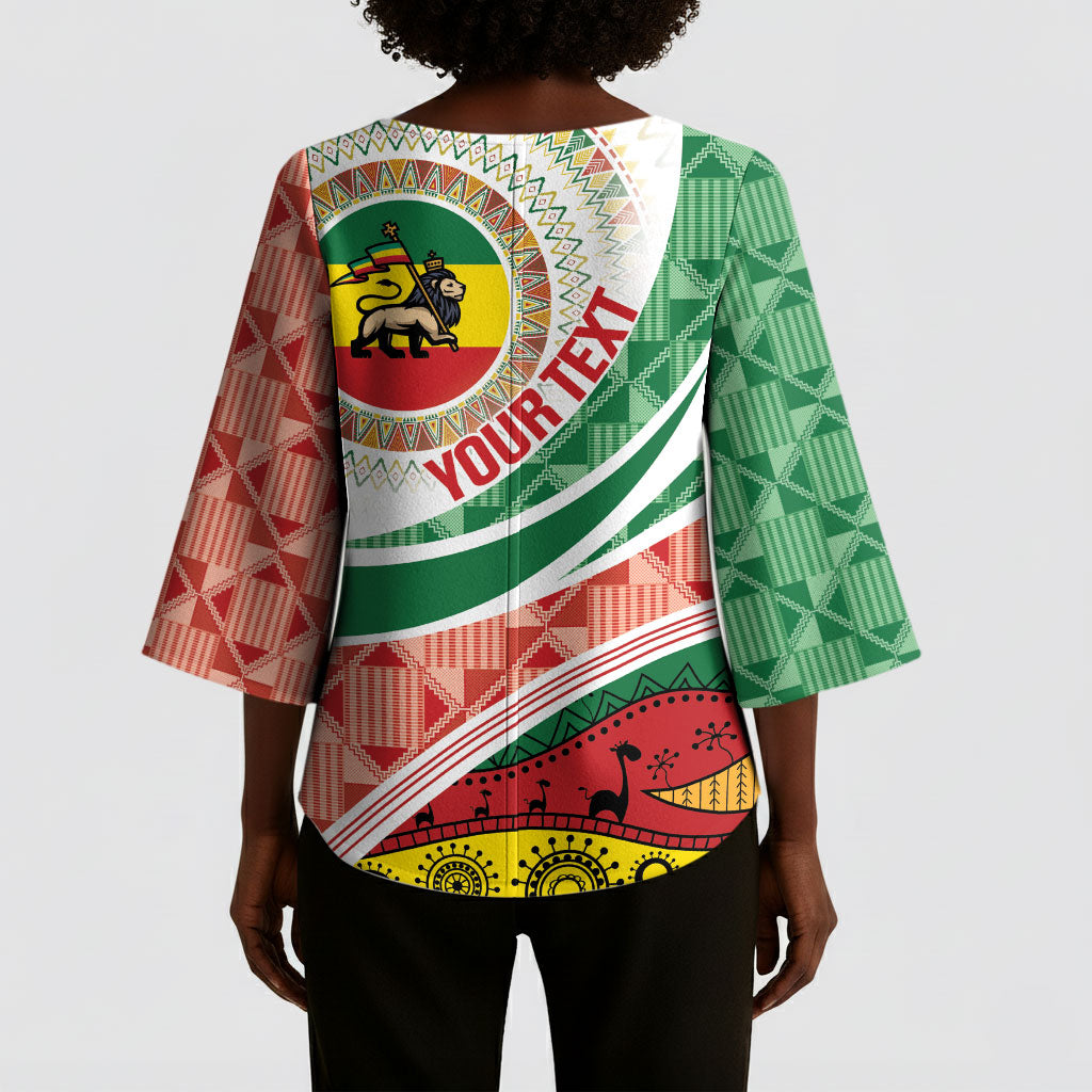 Ethiopia In My Blood Kimono Sleeve Blouse Lion Of Judah In My Heart