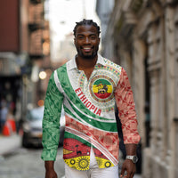 Ethiopia In My Blood Long Sleeve Button Shirt Lion Of Judah In My Heart