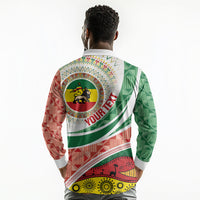 Ethiopia In My Blood Long Sleeve Polo Shirt Lion Of Judah In My Heart