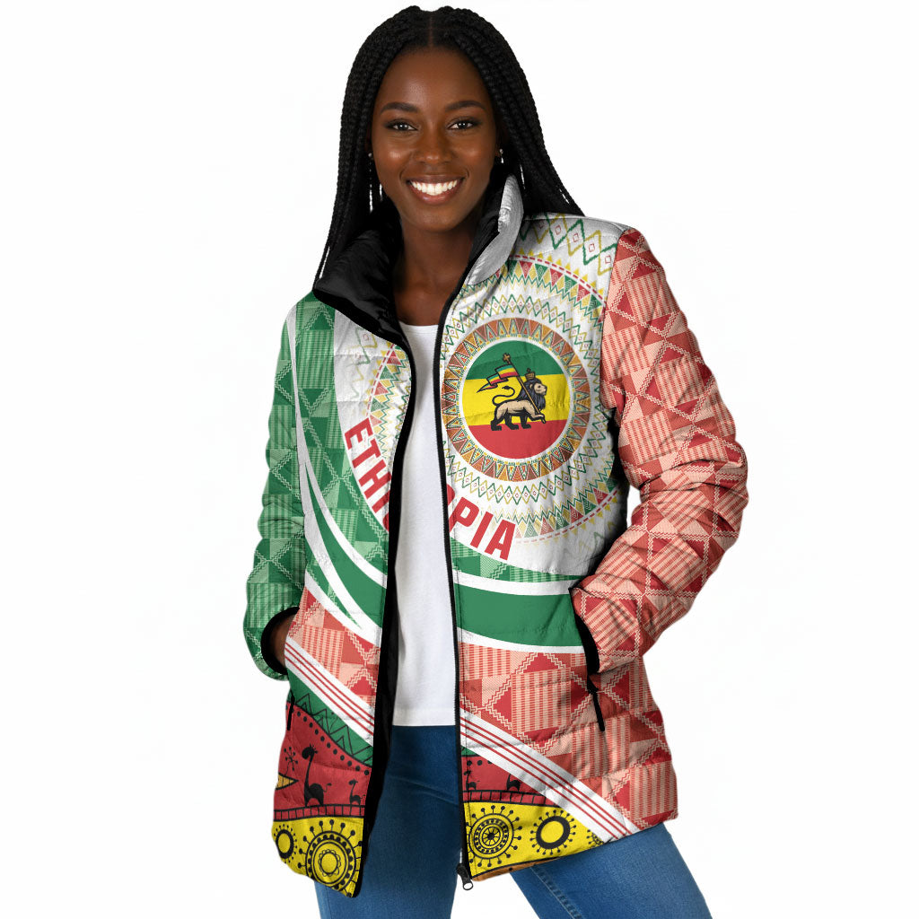 Ethiopia In My Blood Padded Jacket Lion Of Judah In My Heart
