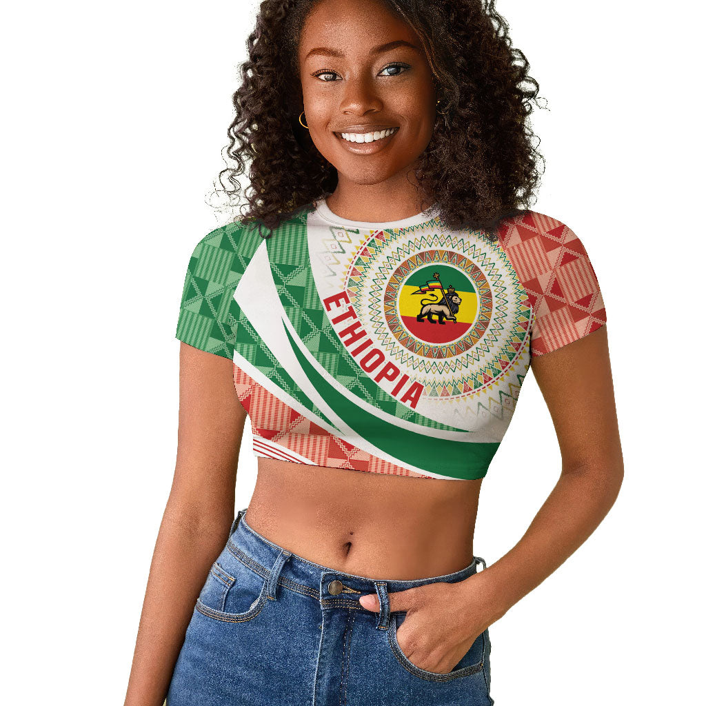 Ethiopia In My Blood Raglan Cropped T shirt Lion Of Judah In My Heart
