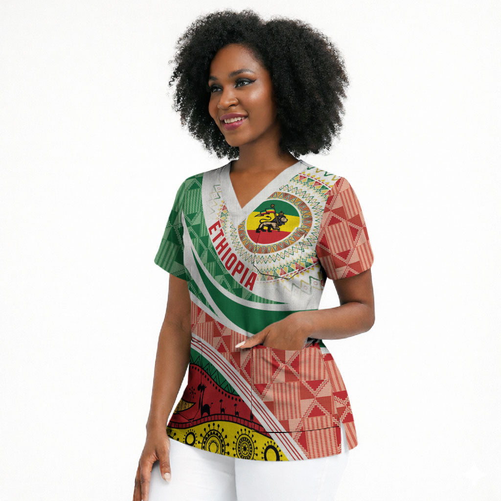 Ethiopia In My Blood Scrub Top Lion Of Judah In My Heart