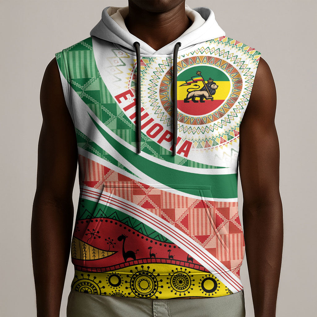 Ethiopia In My Blood Sleeveless Hoodie Lion Of Judah In My Heart