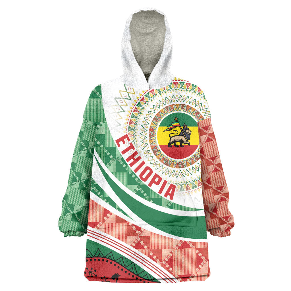 Ethiopia In My Blood Wearable Blanket Hoodie Lion Of Judah In My Heart
