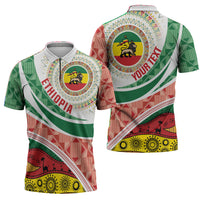 Ethiopia In My Blood Zipper Polo Shirt Lion Of Judah In My Heart