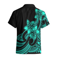 Polynesian Pride Plumeria Flowers Hawaiian Shirt Polynesian Tribal Aqua Vibe - Wonder Print Shop