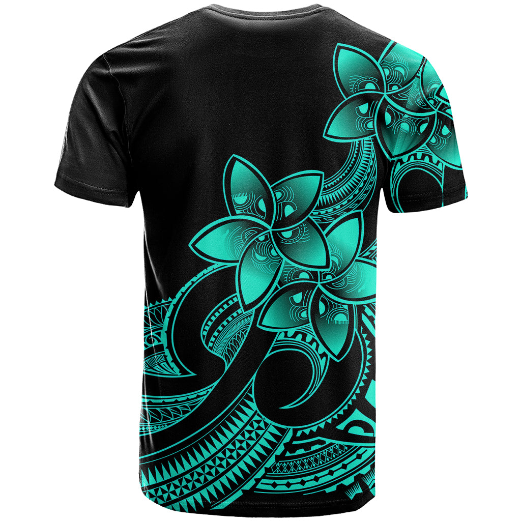 Polynesian Pride Plumeria Flowers T Shirt Polynesian Tribal Aqua Vibe - Wonder Print Shop