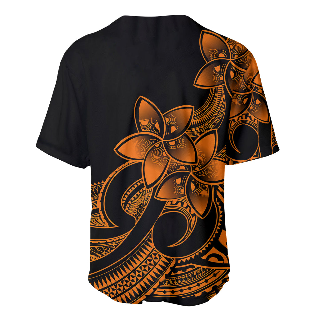 Polynesian Pride Plumeria Flowers Baseball Jersey Polynesian Tribal Gold Vibe LT9 - Wonder Print Shop