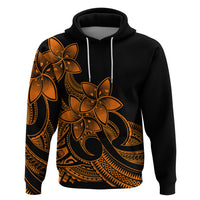 Polynesian Pride Plumeria Flowers Hoodie Polynesian Tribal Gold Vibe - Wonder Print Shop