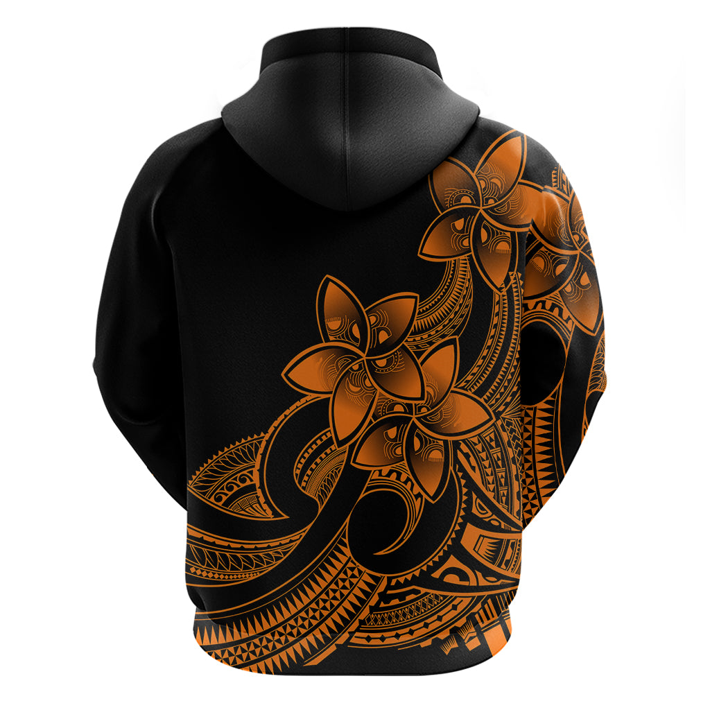 Polynesian Pride Plumeria Flowers Hoodie Polynesian Tribal Gold Vibe - Wonder Print Shop