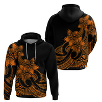 Polynesian Pride Plumeria Flowers Hoodie Polynesian Tribal Gold Vibe - Wonder Print Shop