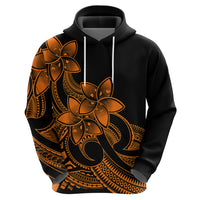 Polynesian Pride Plumeria Flowers Hoodie Polynesian Tribal Gold Vibe - Wonder Print Shop