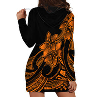 Polynesian Pride Plumeria Flowers Hoodie Dress Polynesian Tribal Gold Vibe - Wonder Print Shop