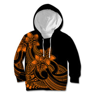 Polynesian Pride Plumeria Flowers Kid Hoodie Polynesian Tribal Gold Vibe - Wonder Print Shop