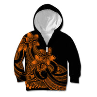 Polynesian Pride Plumeria Flowers Kid Hoodie Polynesian Tribal Gold Vibe - Wonder Print Shop