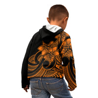 Polynesian Pride Plumeria Flowers Kid Hoodie Polynesian Tribal Gold Vibe - Wonder Print Shop