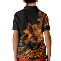 Polynesian Pride Plumeria Flowers Kid Polo Shirt Polynesian Tribal Gold Vibe - Wonder Print Shop