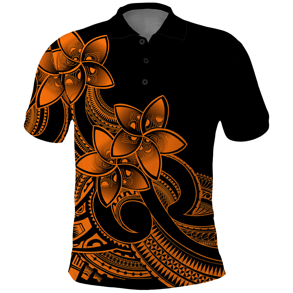 Polynesian Pride Plumeria Flowers Polo Shirt Polynesian Tribal Gold Vibe - Wonder Print Shop