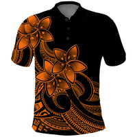 Polynesian Pride Plumeria Flowers Polo Shirt Polynesian Tribal Gold Vibe - Wonder Print Shop