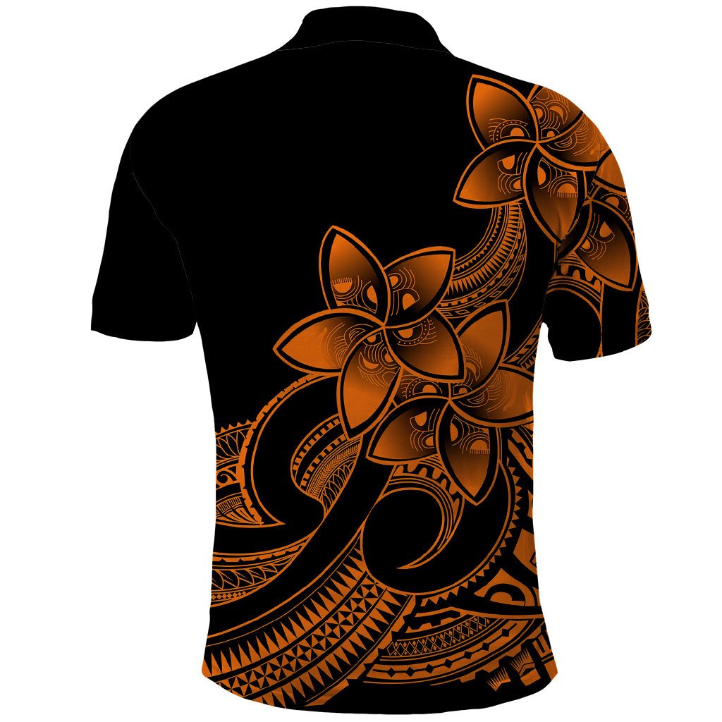 Polynesian Pride Plumeria Flowers Polo Shirt Polynesian Tribal Gold Vibe - Wonder Print Shop