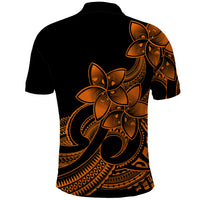 Polynesian Pride Plumeria Flowers Polo Shirt Polynesian Tribal Gold Vibe - Wonder Print Shop