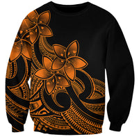 Polynesian Pride Plumeria Flowers Sweatshirt Polynesian Tribal Gold Vibe - Wonder Print Shop