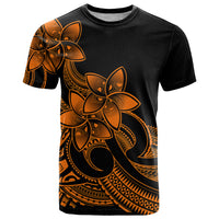 Polynesian Pride Plumeria Flowers T Shirt Polynesian Tribal Gold Vibe - Wonder Print Shop