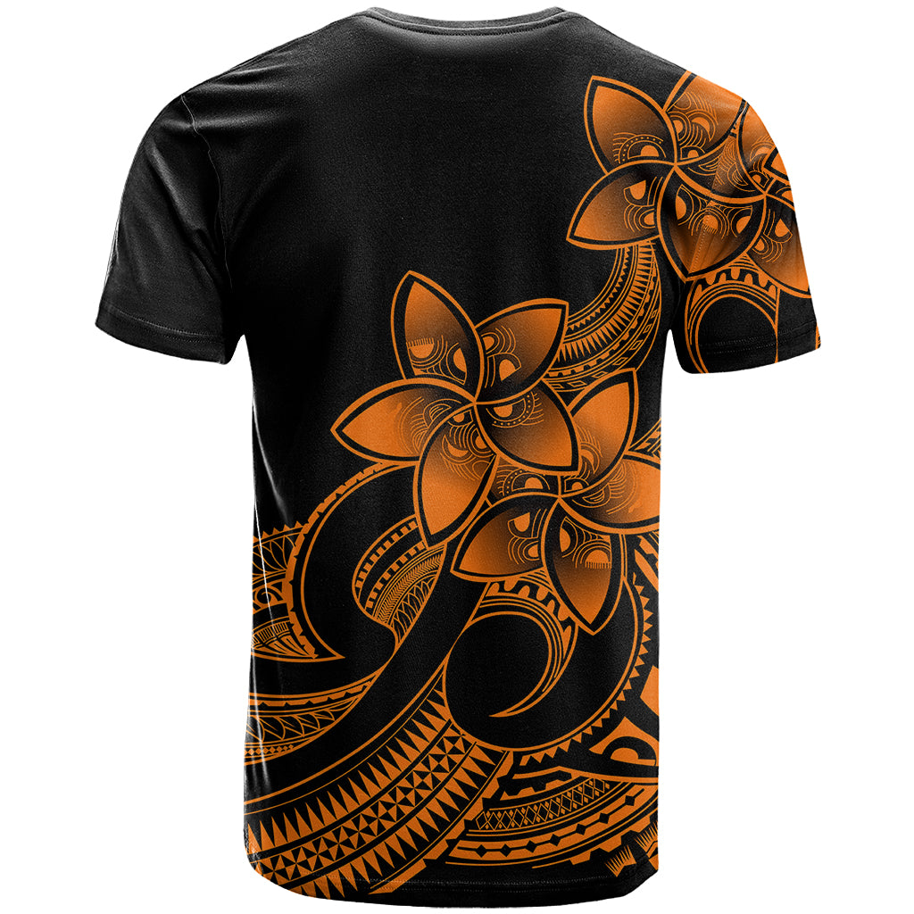 Polynesian Pride Plumeria Flowers T Shirt Polynesian Tribal Gold Vibe - Wonder Print Shop