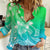 Polynesian Pride Plumeria Flowers Women Casual Shirt Polynesian Tribal Gradient Green - Wonder Print Shop