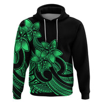 Polynesian Pride Plumeria Flowers Hoodie Polynesian Tribal Green Vibe - Wonder Print Shop