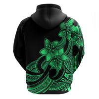 Polynesian Pride Plumeria Flowers Hoodie Polynesian Tribal Green Vibe - Wonder Print Shop