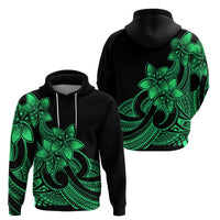 Polynesian Pride Plumeria Flowers Hoodie Polynesian Tribal Green Vibe - Wonder Print Shop