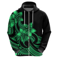 Polynesian Pride Plumeria Flowers Hoodie Polynesian Tribal Green Vibe - Wonder Print Shop