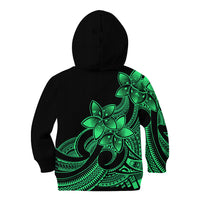 Polynesian Pride Plumeria Flowers Kid Hoodie Polynesian Tribal Green Vibe - Wonder Print Shop