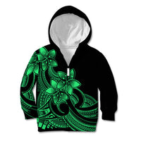 Polynesian Pride Plumeria Flowers Kid Hoodie Polynesian Tribal Green Vibe - Wonder Print Shop