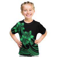 Polynesian Pride Plumeria Flowers Kid T Shirt Polynesian Tribal Green Vibe - Wonder Print Shop
