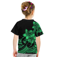 Polynesian Pride Plumeria Flowers Kid T Shirt Polynesian Tribal Green Vibe - Wonder Print Shop