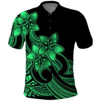 Polynesian Pride Plumeria Flowers Polo Shirt Polynesian Tribal Green Vibe - Wonder Print Shop