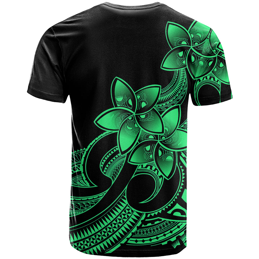 Polynesian Pride Plumeria Flowers T Shirt Polynesian Tribal Green Vibe - Wonder Print Shop