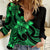 Polynesian Pride Plumeria Flowers Women Casual Shirt Polynesian Tribal Green Vibe - Wonder Print Shop