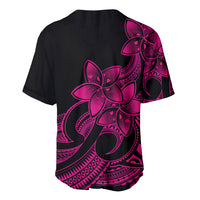 Polynesian Pride Plumeria Flowers Baseball Jersey Polynesian Tribal Pink Vibe LT9 - Wonder Print Shop