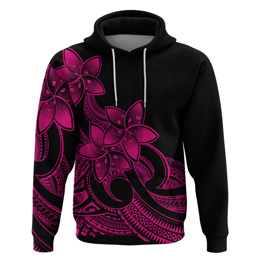 Polynesian Pride Plumeria Flowers Hoodie Polynesian Tribal Pink Vibe - Wonder Print Shop