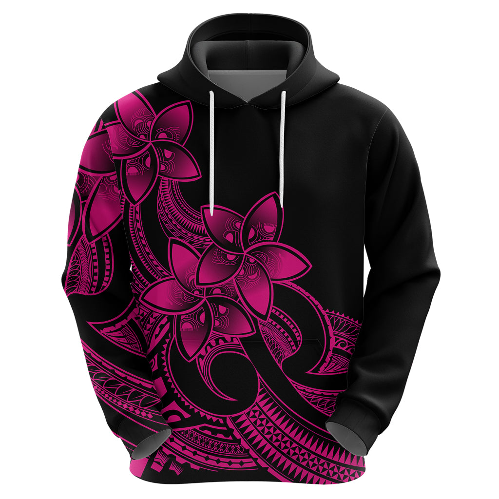 Polynesian Pride Plumeria Flowers Hoodie Polynesian Tribal Pink Vibe - Wonder Print Shop