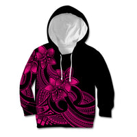Polynesian Pride Plumeria Flowers Kid Hoodie Polynesian Tribal Pink Vibe - Wonder Print Shop