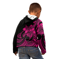 Polynesian Pride Plumeria Flowers Kid Hoodie Polynesian Tribal Pink Vibe - Wonder Print Shop