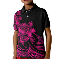 Polynesian Pride Plumeria Flowers Kid Polo Shirt Polynesian Tribal Pink Vibe - Wonder Print Shop