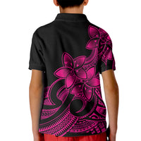 Polynesian Pride Plumeria Flowers Kid Polo Shirt Polynesian Tribal Pink Vibe - Wonder Print Shop
