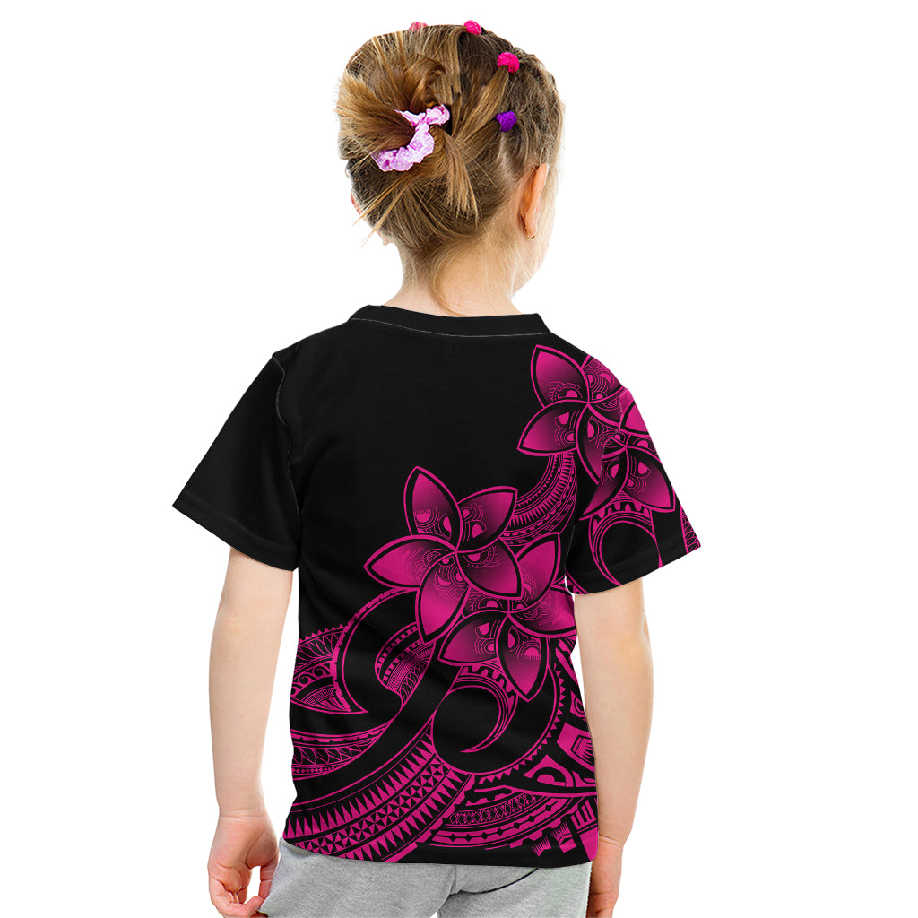 Polynesian Pride Plumeria Flowers Kid T Shirt Polynesian Tribal Pink Vibe - Wonder Print Shop