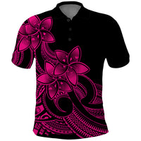Polynesian Pride Plumeria Flowers Polo Shirt Polynesian Tribal Pink Vibe - Wonder Print Shop
