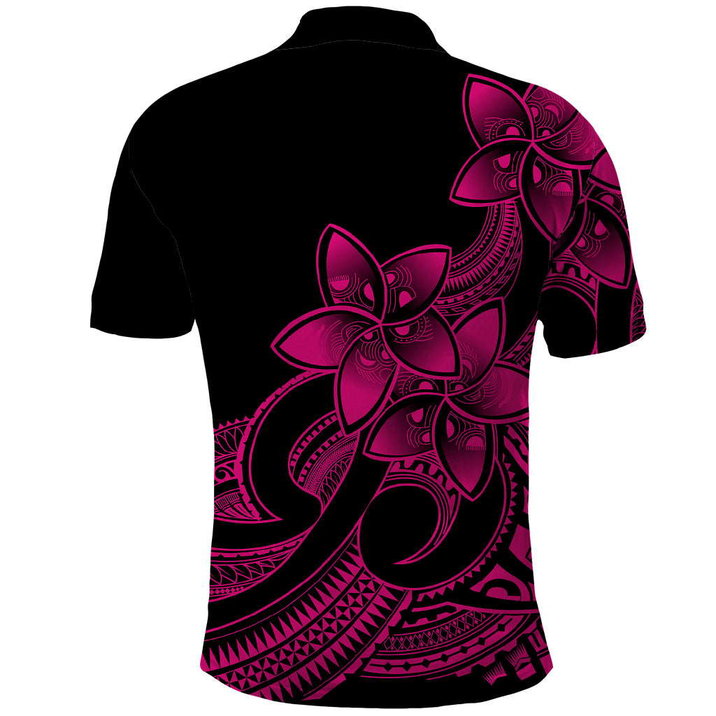 Polynesian Pride Plumeria Flowers Polo Shirt Polynesian Tribal Pink Vibe - Wonder Print Shop